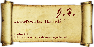 Josefovits Hannó névjegykártya